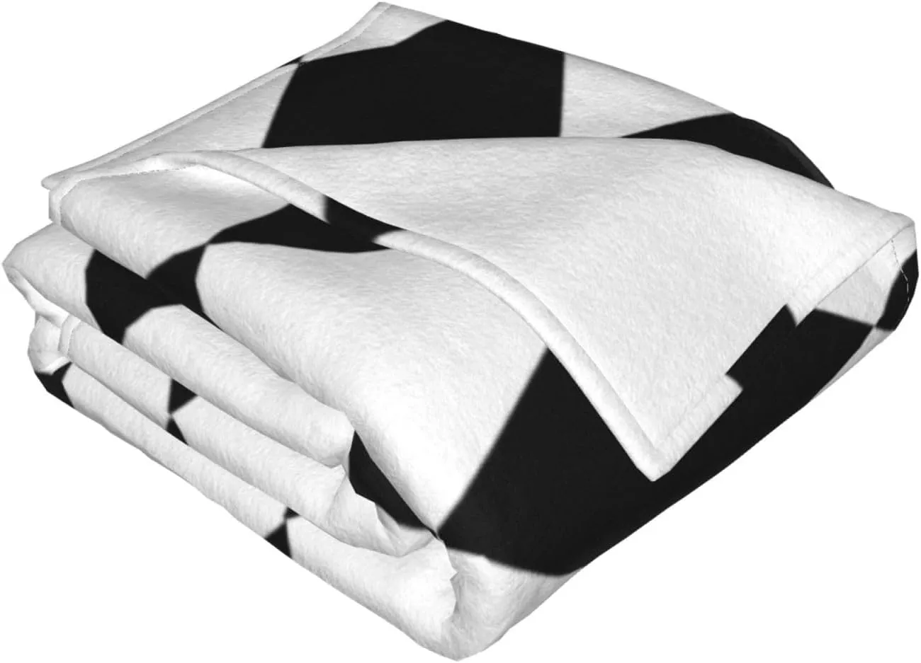 Black and White Harlequin 60"X50" Flannel Blanket - 100% Soft Polyester, Lightweight and Warm, Suitable for Families, Camping, Travel