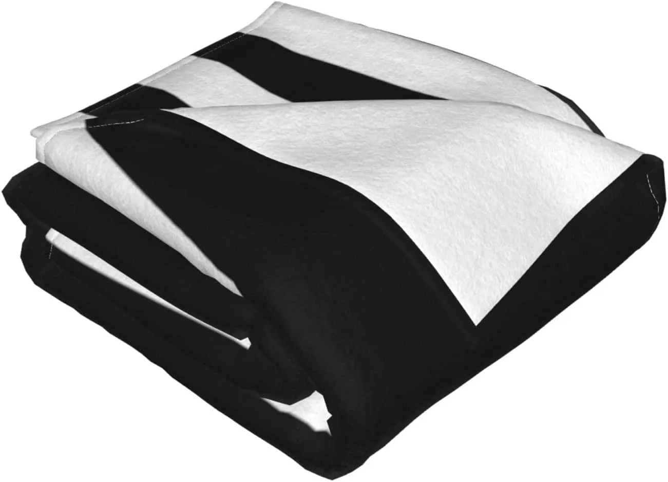 Black and White Striped 60"X50" Flannel Blanket - 100% Soft Polyester, Lightweight and Warm, Suitable for Families, Camping, Travel