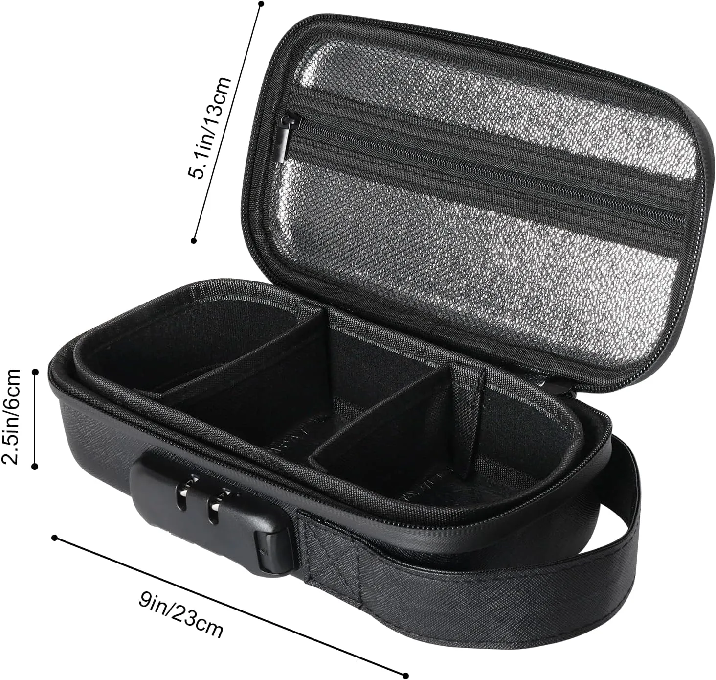 Black Insulin Cooler Travel Case with Combination Lock, Portable Medication Cooler Bag, Diabetes Supplies Organizer