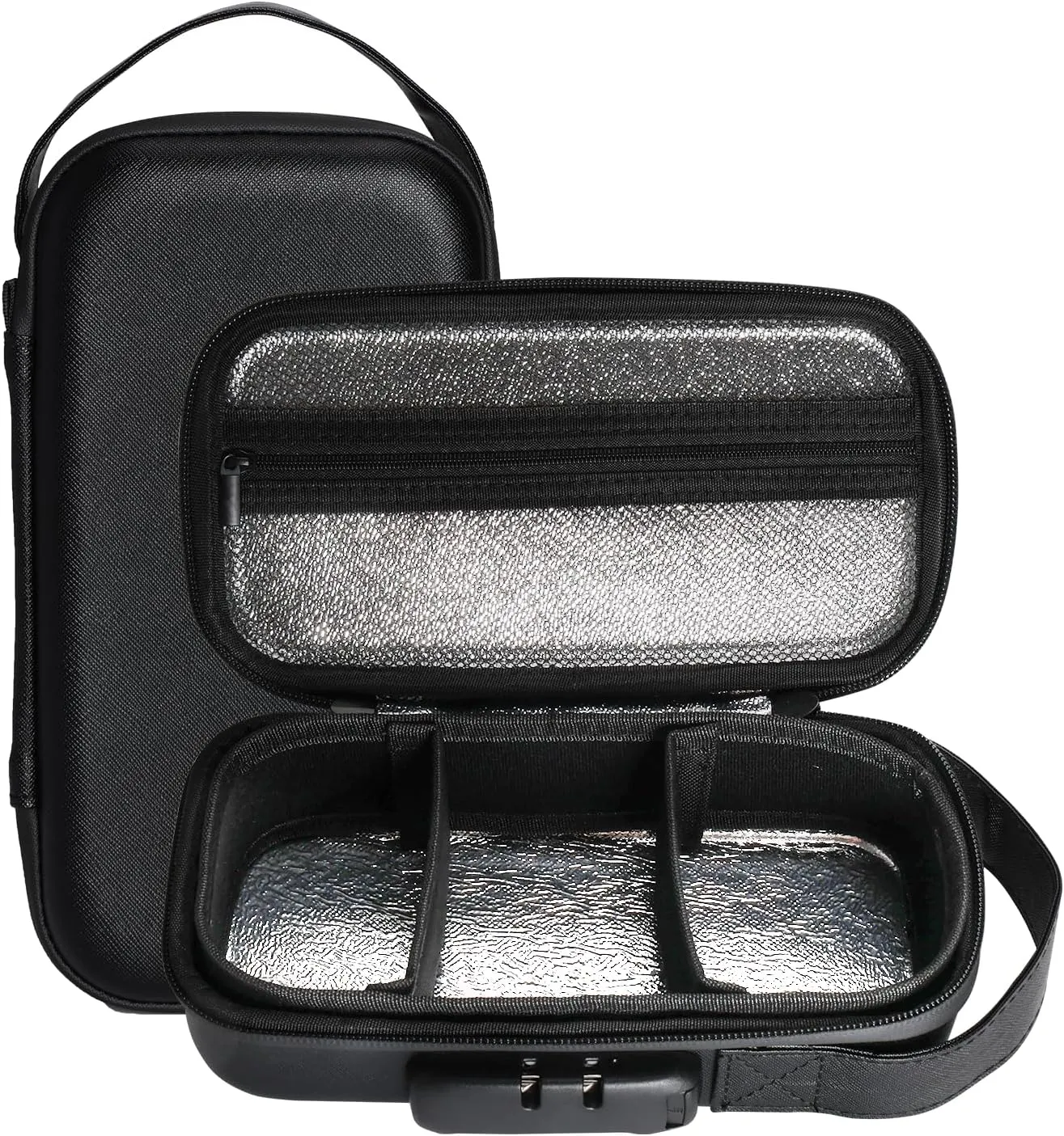 Black Insulin Cooler Travel Case with Combination Lock, Portable Medication Cooler Bag, Diabetes Supplies Organizer