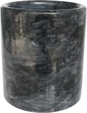 Black Marble Kitchen Utensil Holder, Weighted Utensils Organizer Crock for Countertop, Wine Chiller Bucket with Protective Padded Base