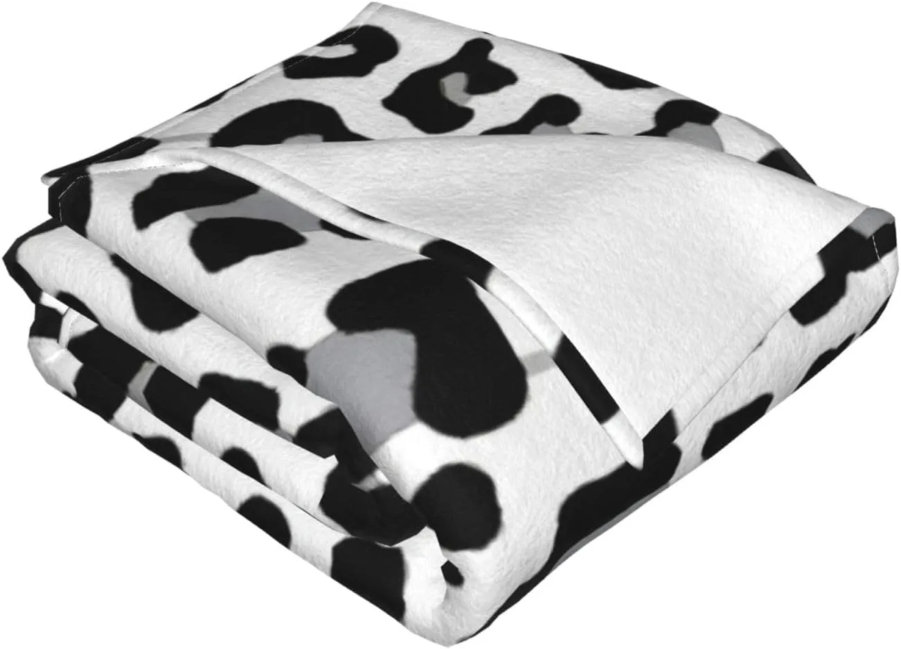 Black, White and Grey Leopard Print 80"X60" Flannel Blanket - 100% Soft Polyester, Lightweight and Warm, Suitable for Families, Camping, Travel