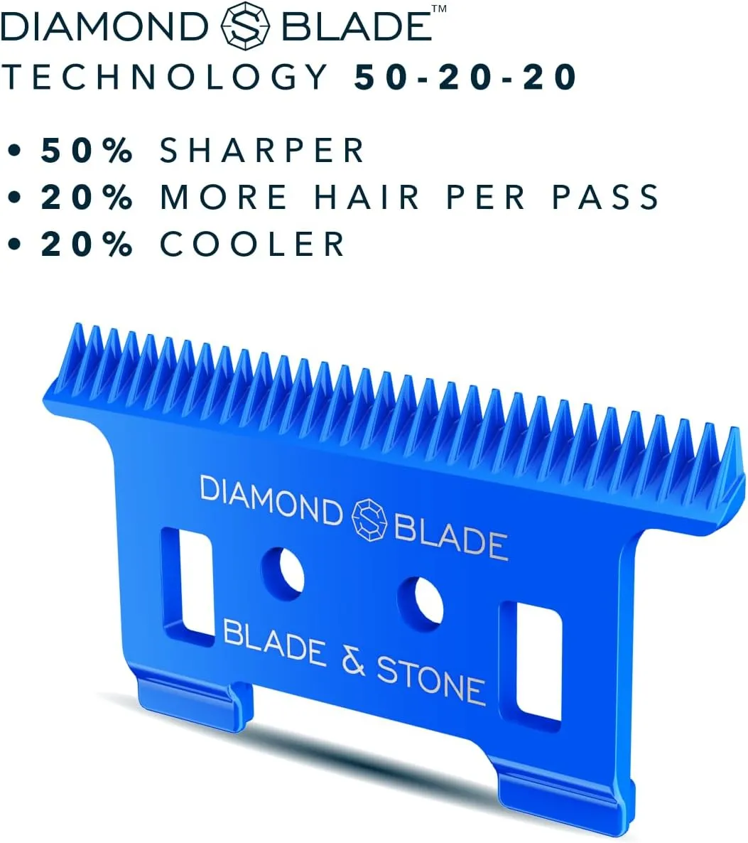 Blade & Stone Professional Hair Trimmer for Men PT301 | Diamond-S Blade | Micro-Gap Tech | 7200 RPM Durable Motor, All-Metal, Cordless Hair Trimmer - Dark Night