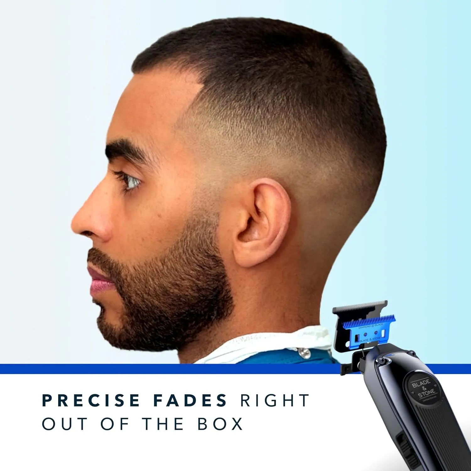 Blade & Stone Professional Hair Trimmer for Men PT301 | Diamond-S Blade | Micro-Gap Tech | 7200 RPM Durable Motor, All-Metal, Cordless Hair Trimmer - Dark Night