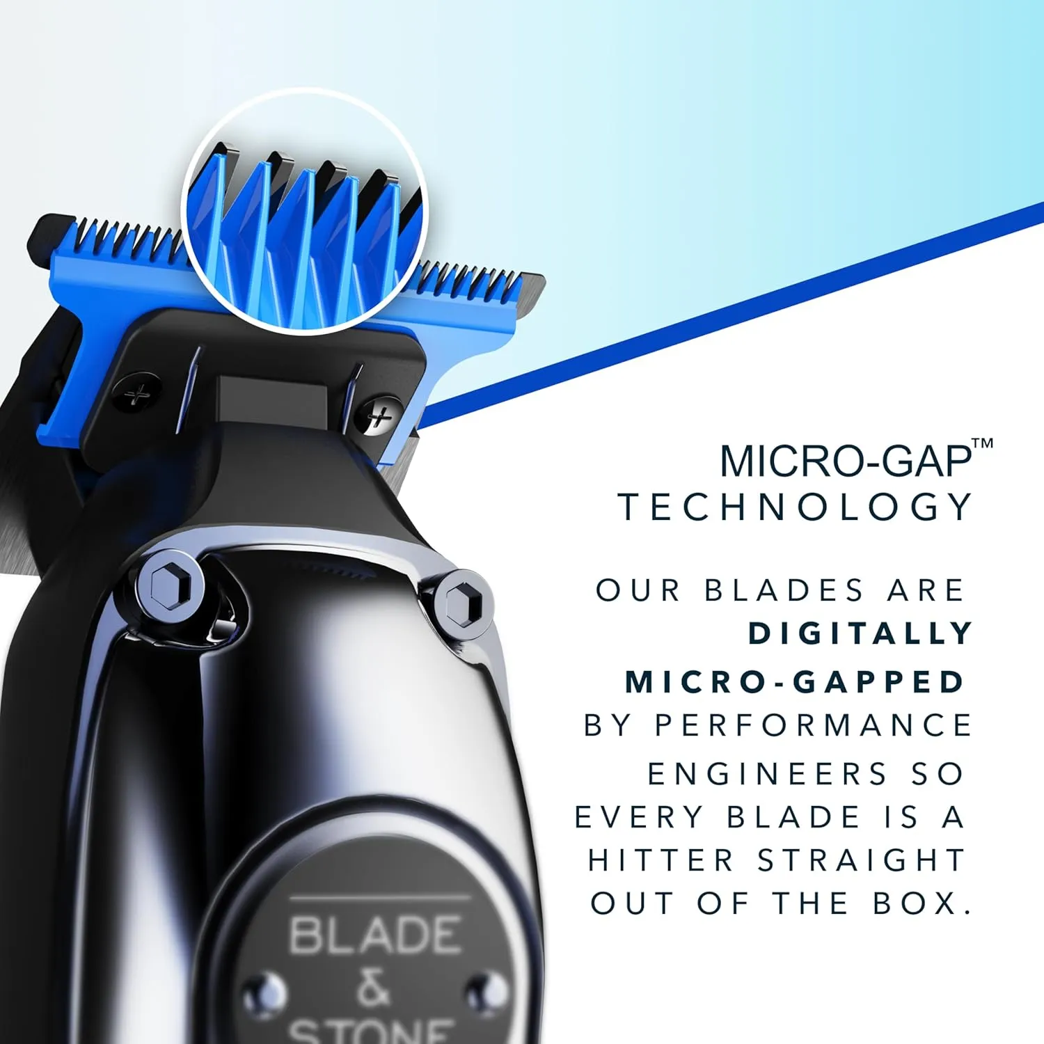 Blade & Stone Professional Hair Trimmer for Men PT301 | Diamond-S Blade | Micro-Gap Tech | 7200 RPM Durable Motor, All-Metal, Cordless Hair Trimmer - Dark Night