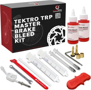 BleedZone - Master Bleed Kit Designed for Tektro TRP Hydraulic Brakes with 120ml Mineral Oil and Tools, Bleed Kit for TRP Brakes, Bike Brake Bleed Kit, Built for Tektro Hydraulic Brakes
