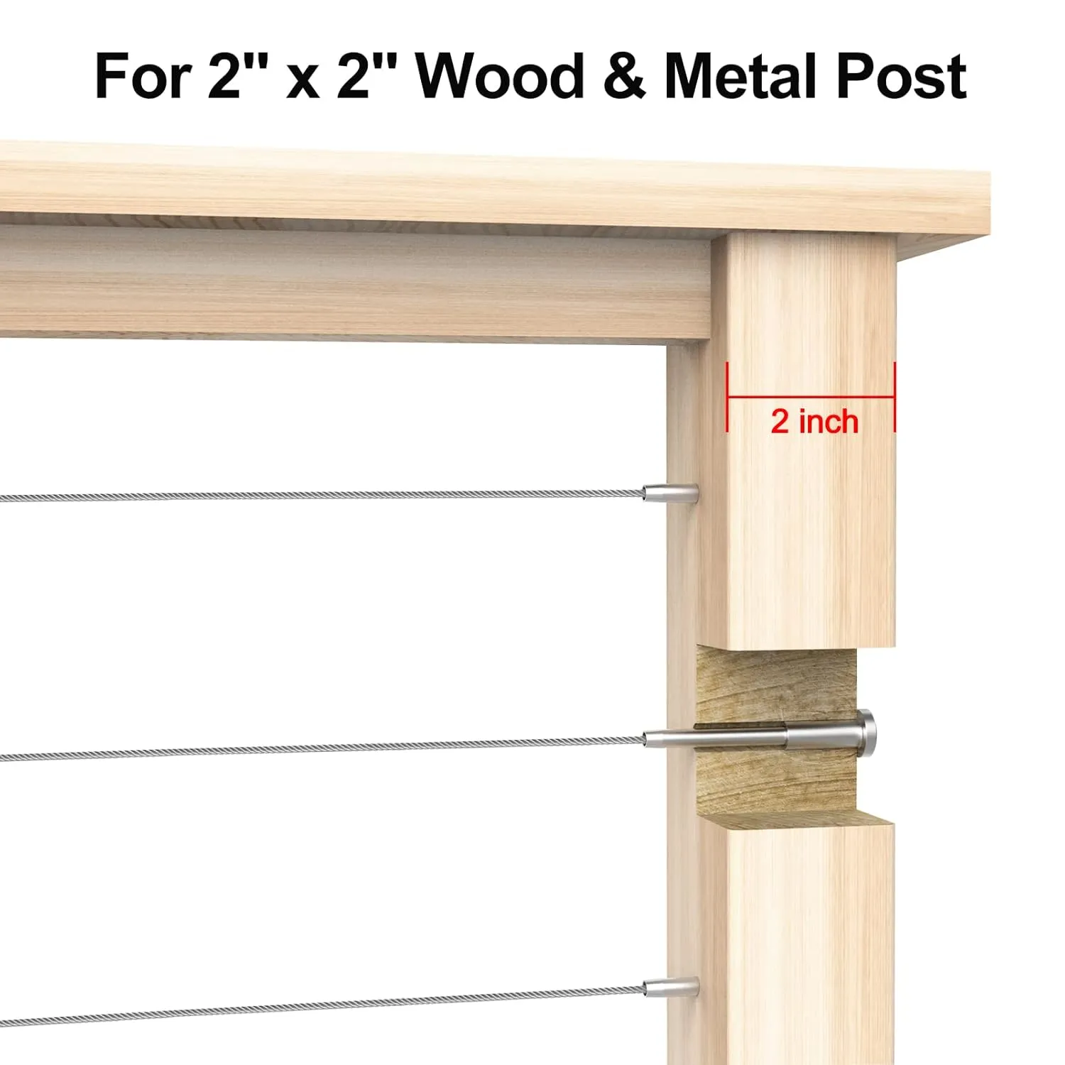 BLIKA 60 Pack Invisible Cable Railing kit, T316 Stainless Steel 1/8" Invisible Receiver and Swage Stud End for Cable Railing, Swage Tensioner 1/8" for Wood/Metal Post, Cable Railing Hardware