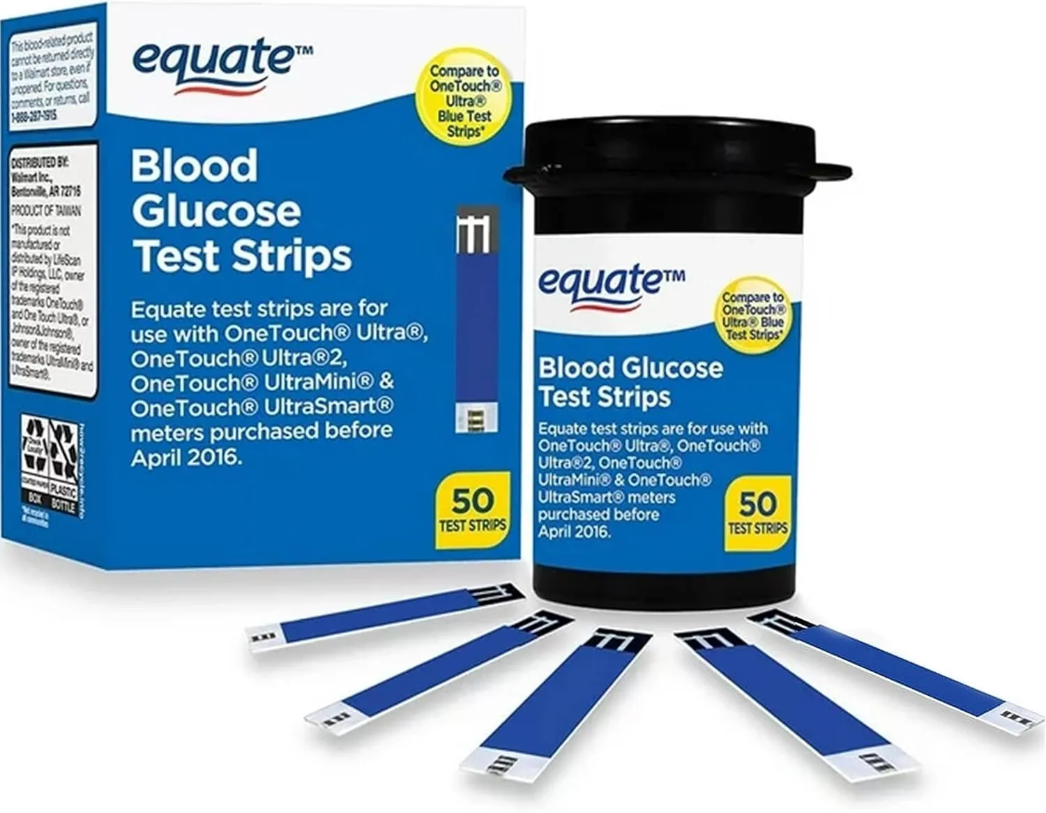 Blood Glucose Test Strips, 50 Count | Ideal for Glucose Monitor Kit, Diabetes Testing | Compatible with OneTouch Meters | Reliable Readings | Accurate & Easy to Use | High Accuracy Strips