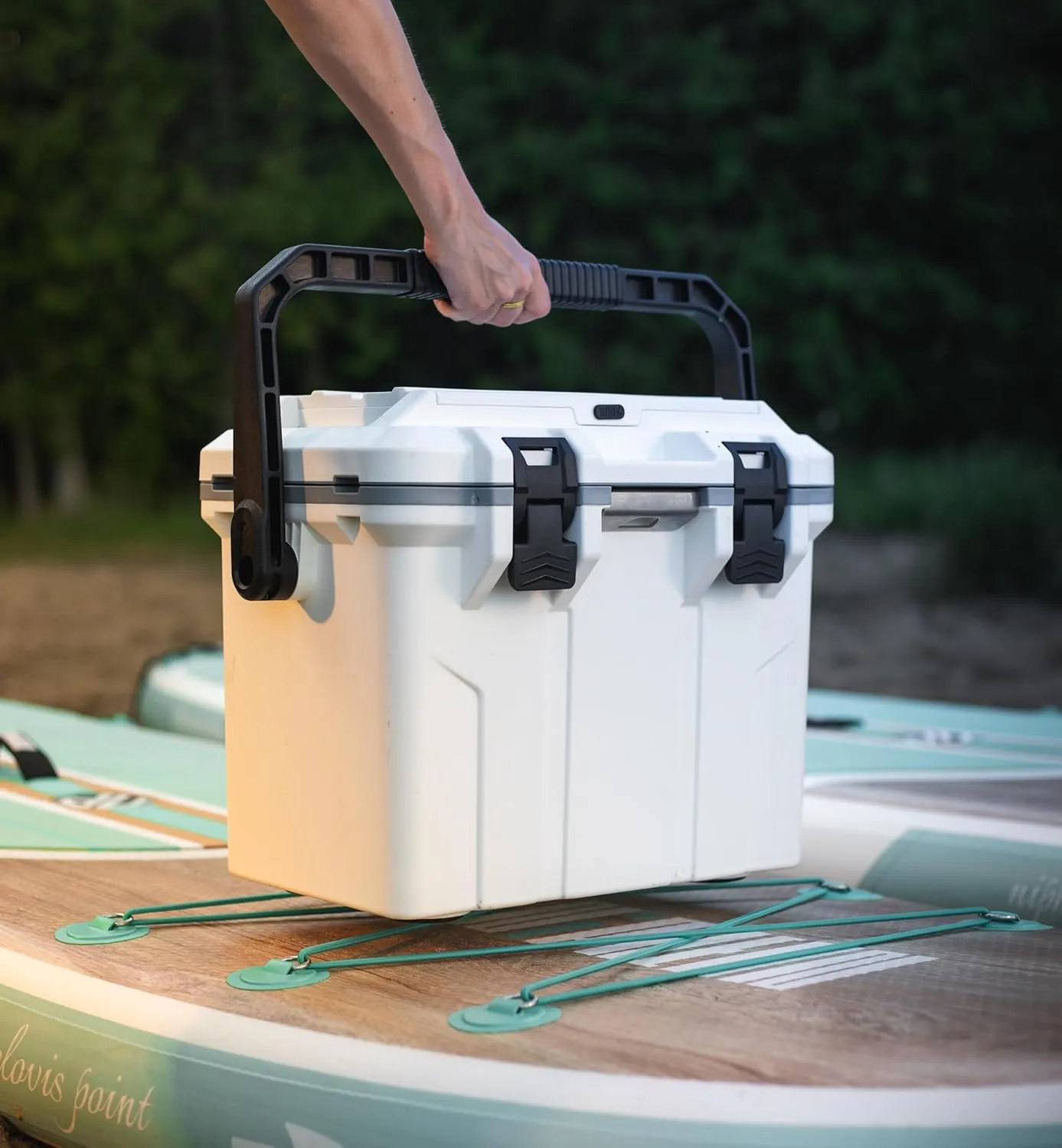 BluBox Hard Cooler Box, Heavy-Duty for Extended Outdoor Use, Camping, Fishing, White