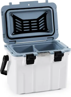 BluBox Hard Cooler Box, Heavy-Duty for Extended Outdoor Use, Camping, Fishing, White