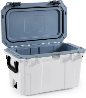 BluBox Hard Cooler Box, Heavy-Duty for Extended Outdoor Use, Camping, Fishing, White