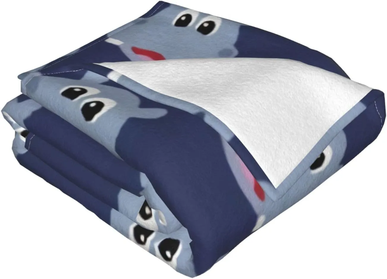 Blue Hippopotamus 60"X50" Flannel Blanket - 100% Soft Polyester, Lightweight and Warm, Suitable for Families, Camping, Travel