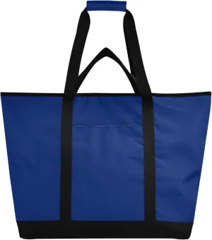 Blue Solid Reusable Insulated Cooler Bag with Ice Pack Compartment - Large 47L Waterproof Thermal Grocery Tote for Picnic Beach Camping Lunch Storage