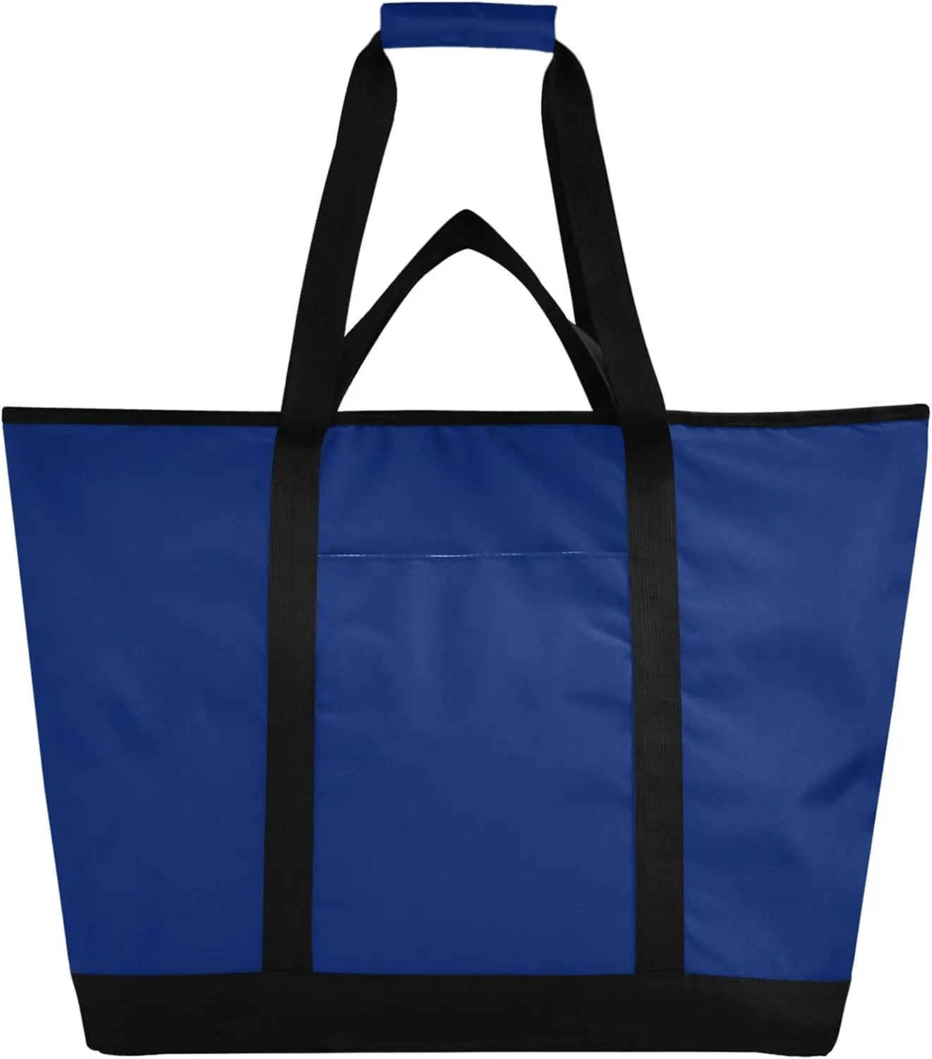 Blue Solid Reusable Insulated Cooler Bag with Ice Pack Compartment - Large 47L Waterproof Thermal Grocery Tote for Picnic Beach Camping Lunch Storage