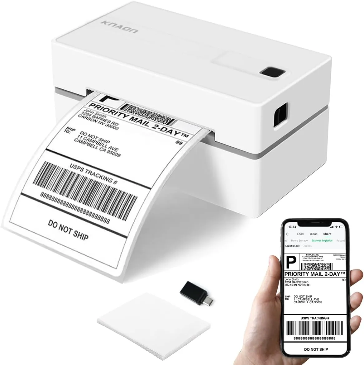 Bluetooth Thermal Shipping Label Printer, 4x6 Wireless Thermal Address Label Printer for Small Bussiness, Compatible with iPhone,Android,Windows,Mac,Chromebook –Works with eBay Shopify USPS&More