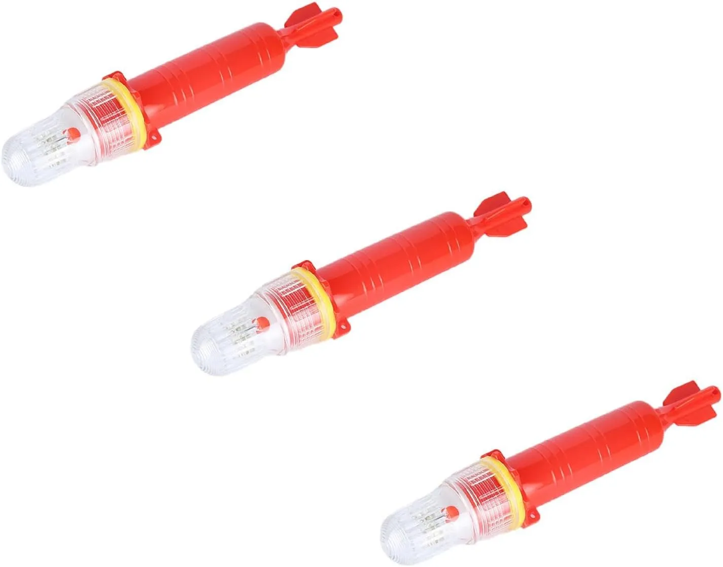 Boat Flares, Boat Flares Coast Guard Approved Marine, Emergency Safety Kit for Boating, Intelligent Light Control Waterproof Emergency Flares for Fishing Nets, Buoys (3PC Red_02)