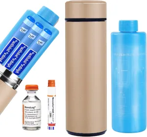 Bogush 60H Diabetic Medicine Cooling Bag Insulin Pen Cooler Travel Case 3 Pens Medical Cooler Box TSA Approved Epipen Carry Case with Biogel Ice Pack (Champagne Gold)
