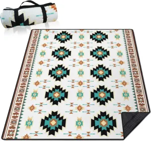 Boho Picnic Blankets Waterproof Foldable, 60’‘x80'' Portable Dual Layers Outdoor Travel Camping Picnic Backpacking Hiking Beach Blanket Mat for Grass Padded Lawn Park Beach ,Picnic Accessories