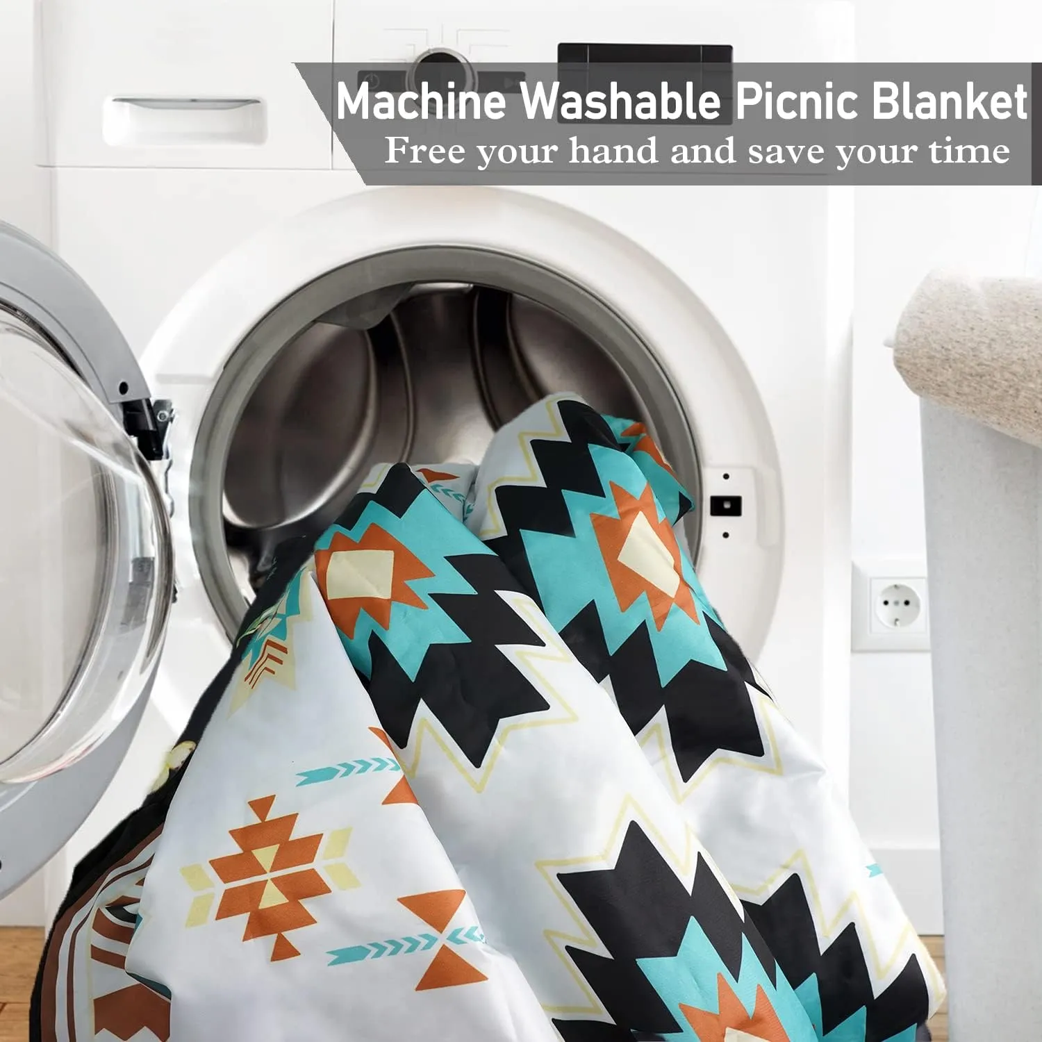 Boho Picnic Blankets Waterproof Foldable, 60’‘x80'' Portable Dual Layers Outdoor Travel Camping Picnic Backpacking Hiking Beach Blanket Mat for Grass Padded Lawn Park Beach ,Picnic Accessories