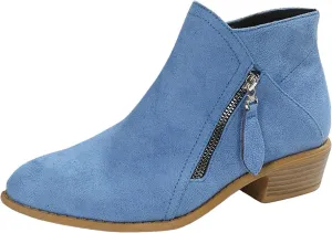 Boots for Women Ankle Booties Womens Boots Ankle Casual Comfy Side Zipper Boots Low Heel Walking Short Shoes