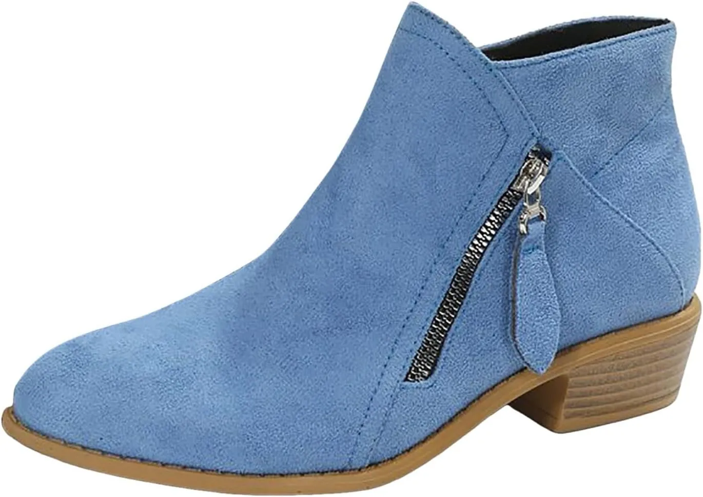 Boots for Women Ankle Booties Womens Boots Ankle Casual Comfy Side Zipper Boots Low Heel Walking Short Shoes