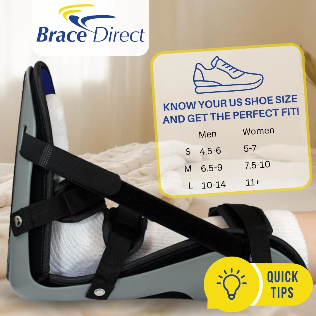 Brace Direct Posterior Night Splint Sleeping Boot – Stretch Support for Plantar Fasciitis, Drop Foot, Achilles Tendonitis & Heel Pain Small (US Shoe Men 4.5-6 / Women 5-7)