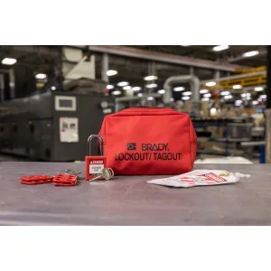 Brady Lockout Tagout Kit with Nylon Safety Padlock & Pouch - Secure, Cost-Effective Solution for Workplace Safety & Compliance