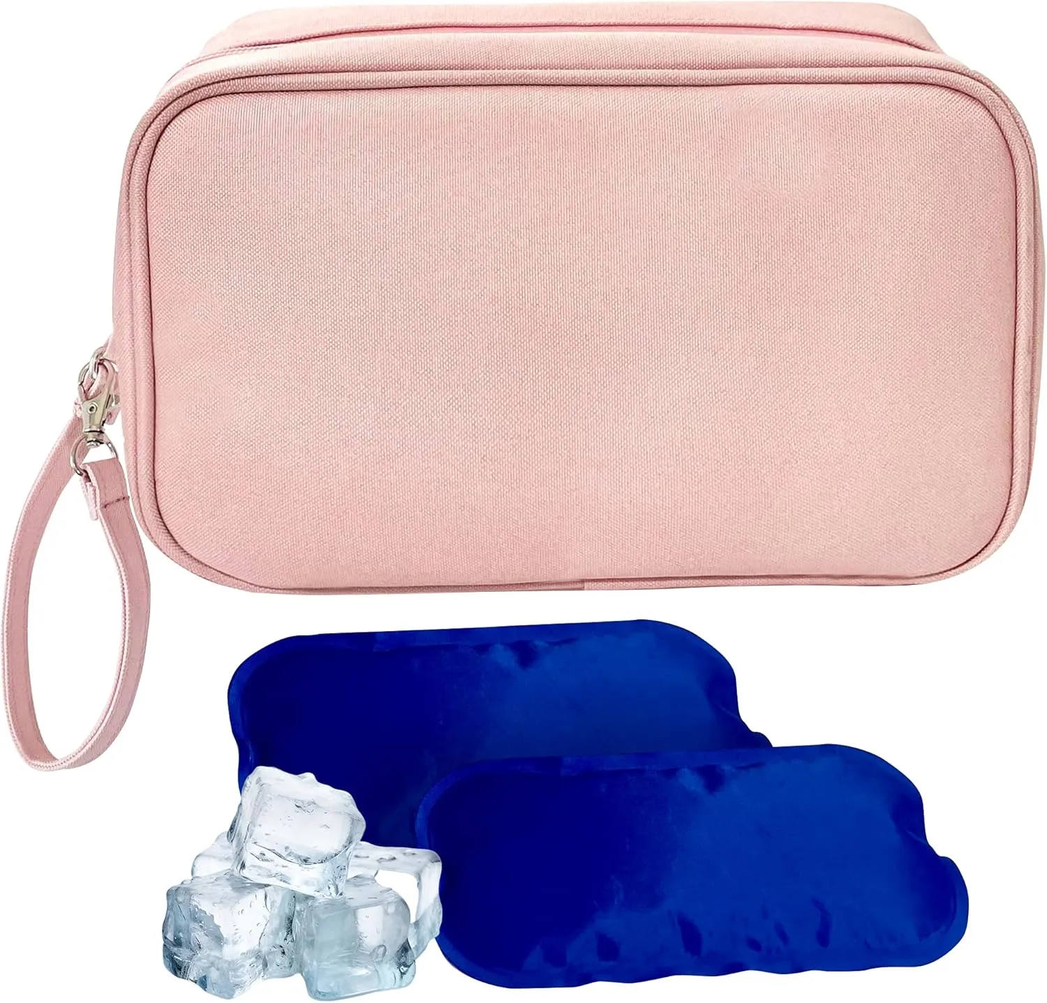Breastmilk Cooler, Insulated, Portable, Adjustable Strap, Pink, Plaid, 335 Milliliters, Polyester, Ideal for Working, Traveling, Outings with Babies