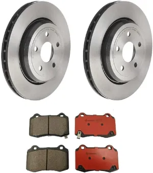 Brembo - Rear Brake Kit for Jeep Grand Cherokee 2018-2012 - Ceramic Brake Pads (P30074N) and Rotors (09.N247.11). Kit # KT00643
