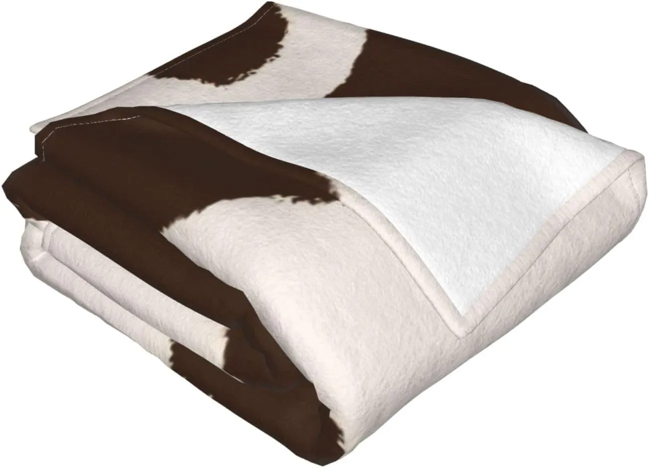 Brown Cow Hide 60"X50" Flannel Blanket - 100% Soft Polyester, Lightweight and Warm, Suitable for Families, Camping, Travel