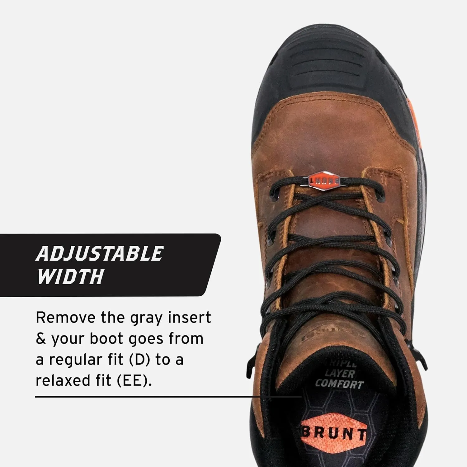 BRUNT Perkins (Comp Toe) - Brown - 6" Waterproof Durable Wedge Work Boot with Defined Heel - EH Rated - Slip   Oil Resistant - Adjustable Width System