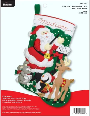 Bucilla Felt Applique Stocking Kit Santa Choir Practice, 18"