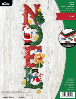Bucilla Felt Applique Wall Hanging Kit, Noel, Perfect for Holiday DIY Arts and Crafts, 89655E
