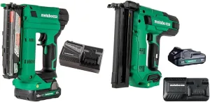 Bundle of Metabo HPT 18V MultiVolt Cordless 23-Gauge Pin Nailer Kit | NP1835DA   Metabo HPT 18V MultiVolt™ 1-1/2-Inch Cordless Narrow Crown Stapler Kit, Includes 1-18V 2.0 Ah Battery, N1804DB
