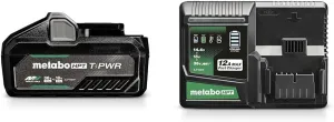 Bundle of Metabo HPT T-PWR 36V/18V MultiVolt™ High Performance Tabless Battery, 381991M   Metabo HPT Quick Charger, 18V/36V, 12.0A, Cooling Fan, USB Port, UC36YSL2