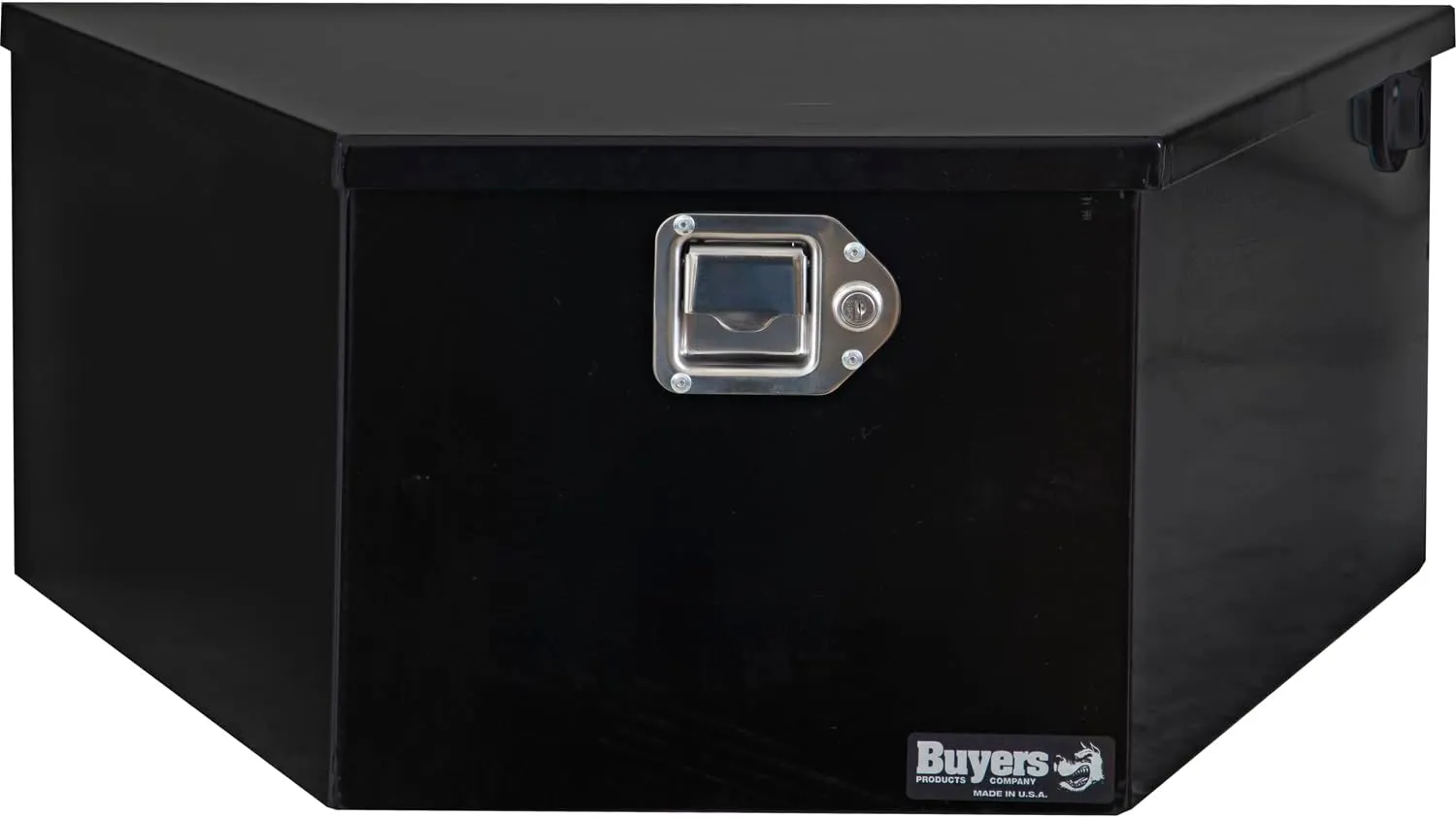 Buyers Products 1701283 A-Frame Steel Pump Box, Battery Box For Dump Trailers, Gloss Black, Made In The USA, Predrilled Holes For Cables, Dump Trailer Accessories