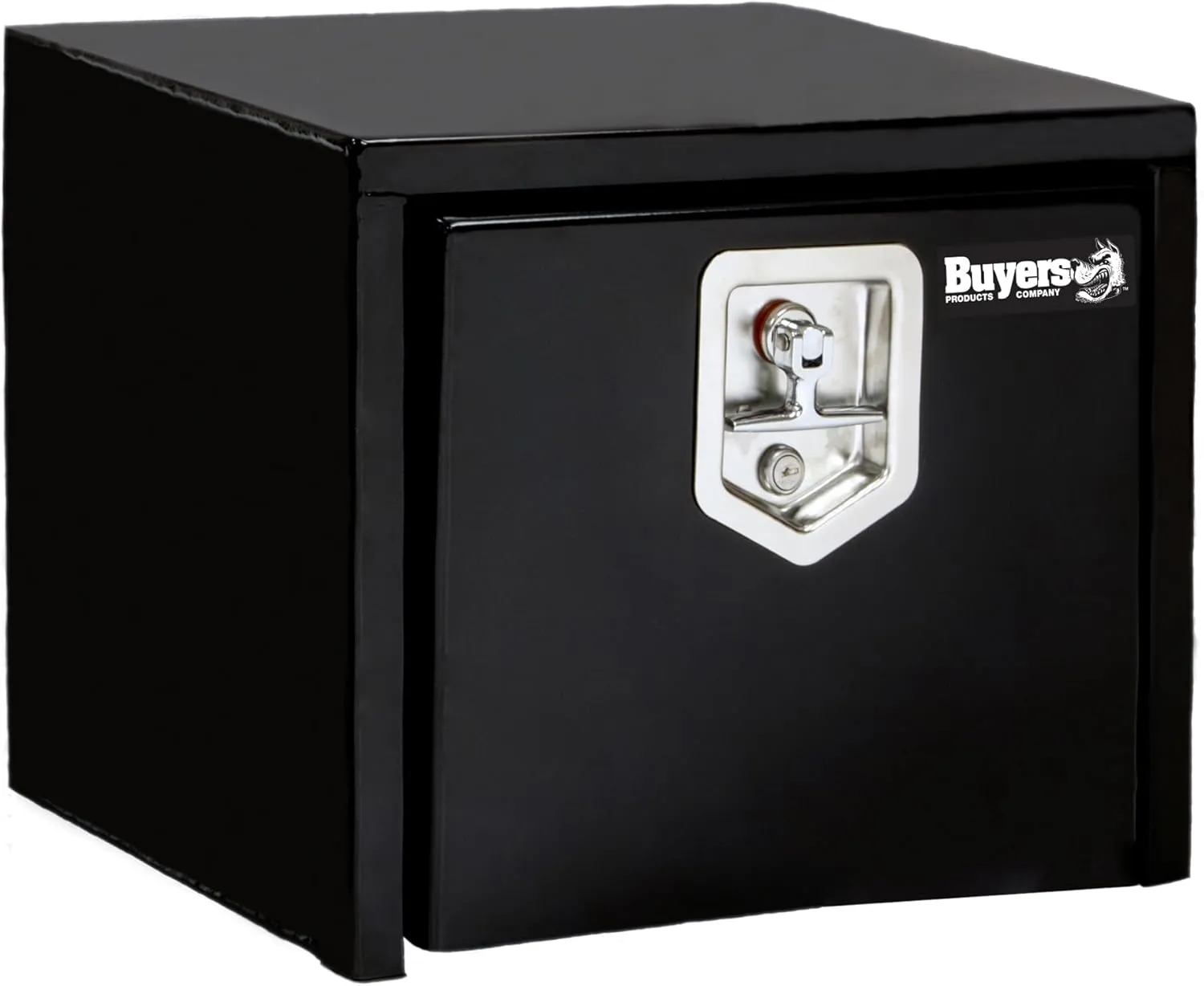 Buyers Products 1703349 Black Steel Underbody Truck Box with T-Handle Latch, 14 x 12 x 18 Inch, Contractor Toolbox For Organization And Storage, Job Tool Chest