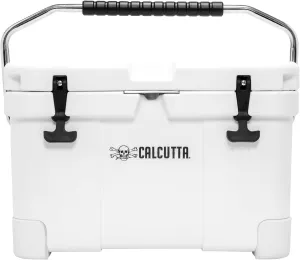 Calcutta Hard Cooler | Insulated Outdoor Ice Chest Keeps Ice for 5 Days | Portable Cooler for Fishing, Boating and Camping | Travel Drink Cooler with a Drain Plug and Built-in Light | 20 Liter