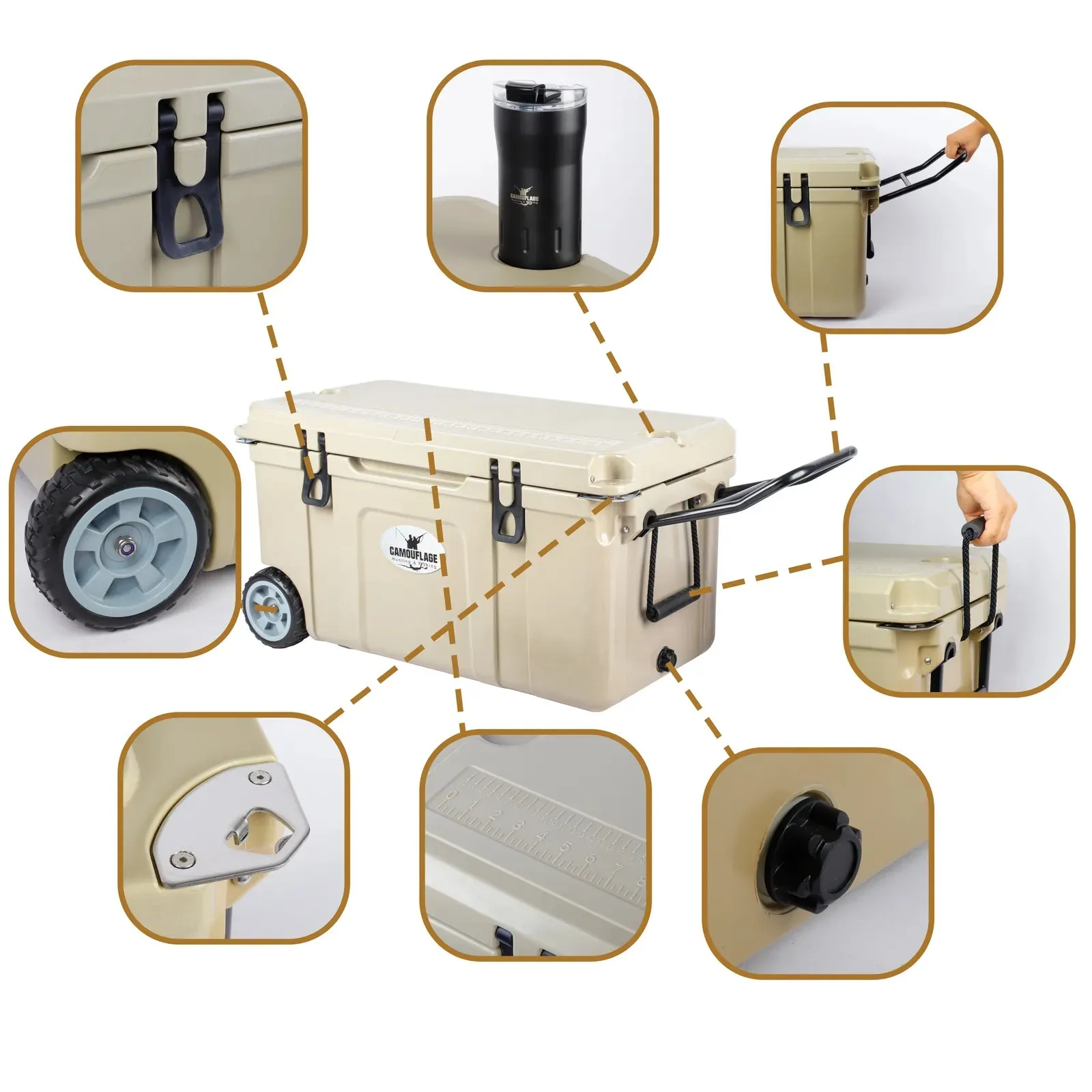 Camouflage Wheeled Cooler 75L