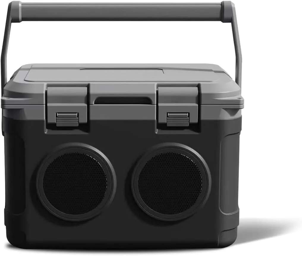 Camp Cooler with Bluetooth Speaker 22 Quart，48 Hours Ice Retention, Portable Handle, Outdoor Camping Cooler for BBQs, Beach, Hiking