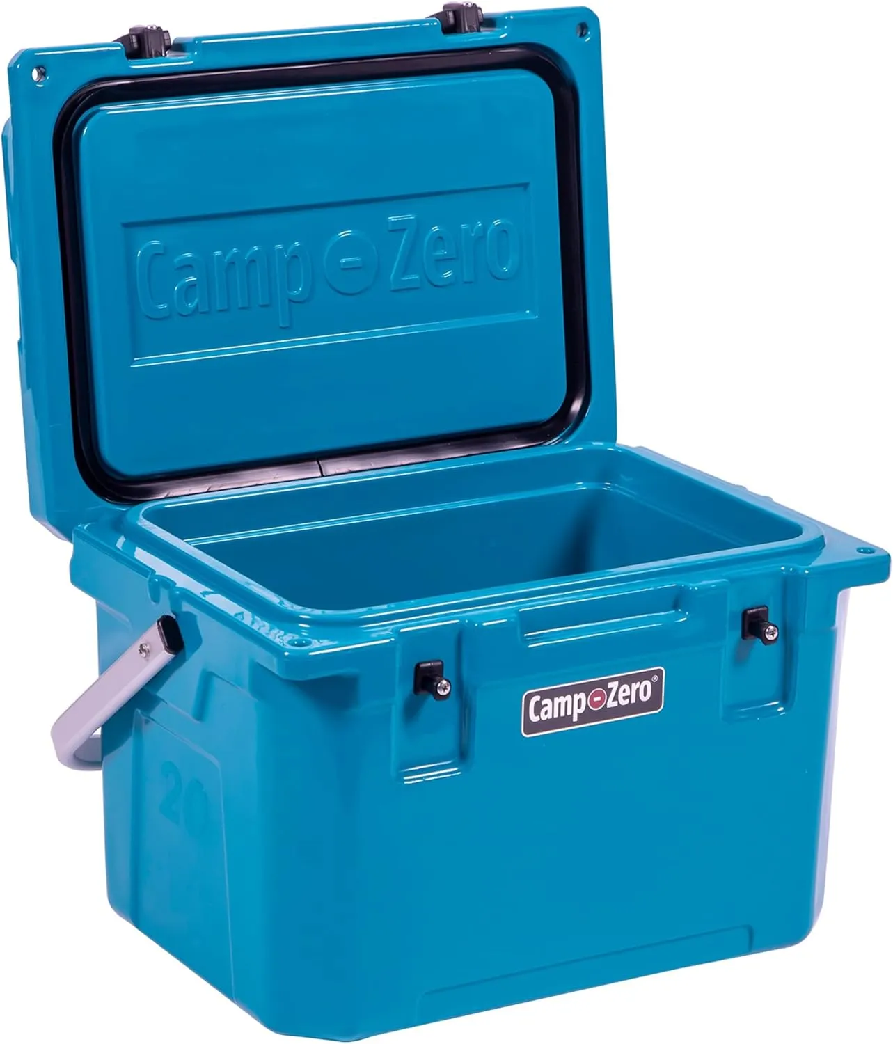 CAMP-ZERO 21 Quart Rotomolded Hard Cooler - Insulated Ice Chest with 4 Cup Holders - Bear-Proof Travel Ice Box for Beverage, Drink, BBQ, Fishing, Camping, Outdoor