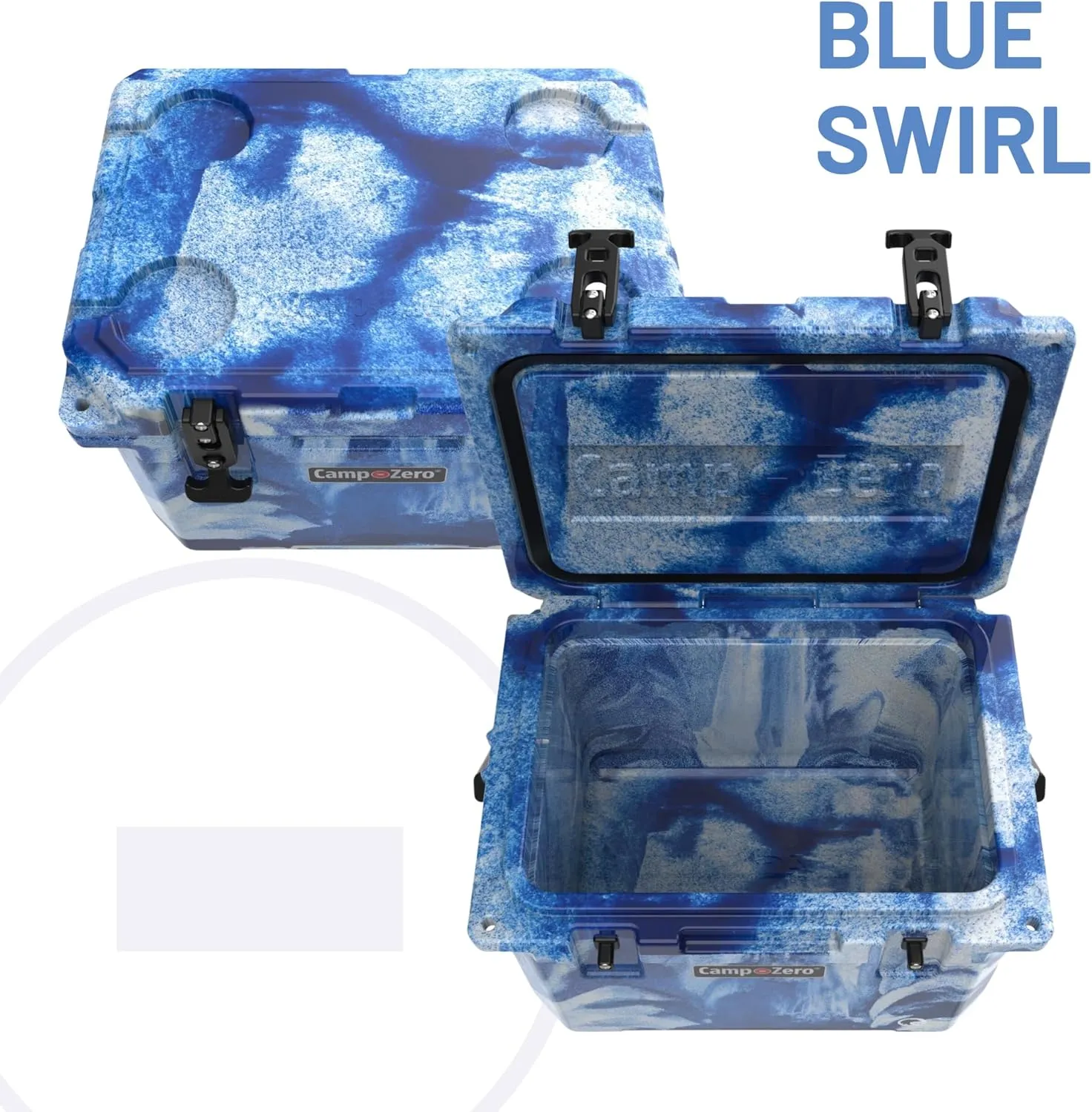 CAMP-ZERO 21 Quart Rotomolded Hard Cooler - Insulated Ice Chest with 4 Cup Holders - Bear-Proof Travel Ice Box for Beverage, Drink, BBQ, Fishing, Camping, Outdoor
