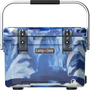 CAMP-ZERO 21 Quart Rotomolded Hard Cooler - Insulated Ice Chest with 4 Cup Holders - Bear-Proof Travel Ice Box for Beverage, Drink, BBQ, Fishing, Camping, Outdoor