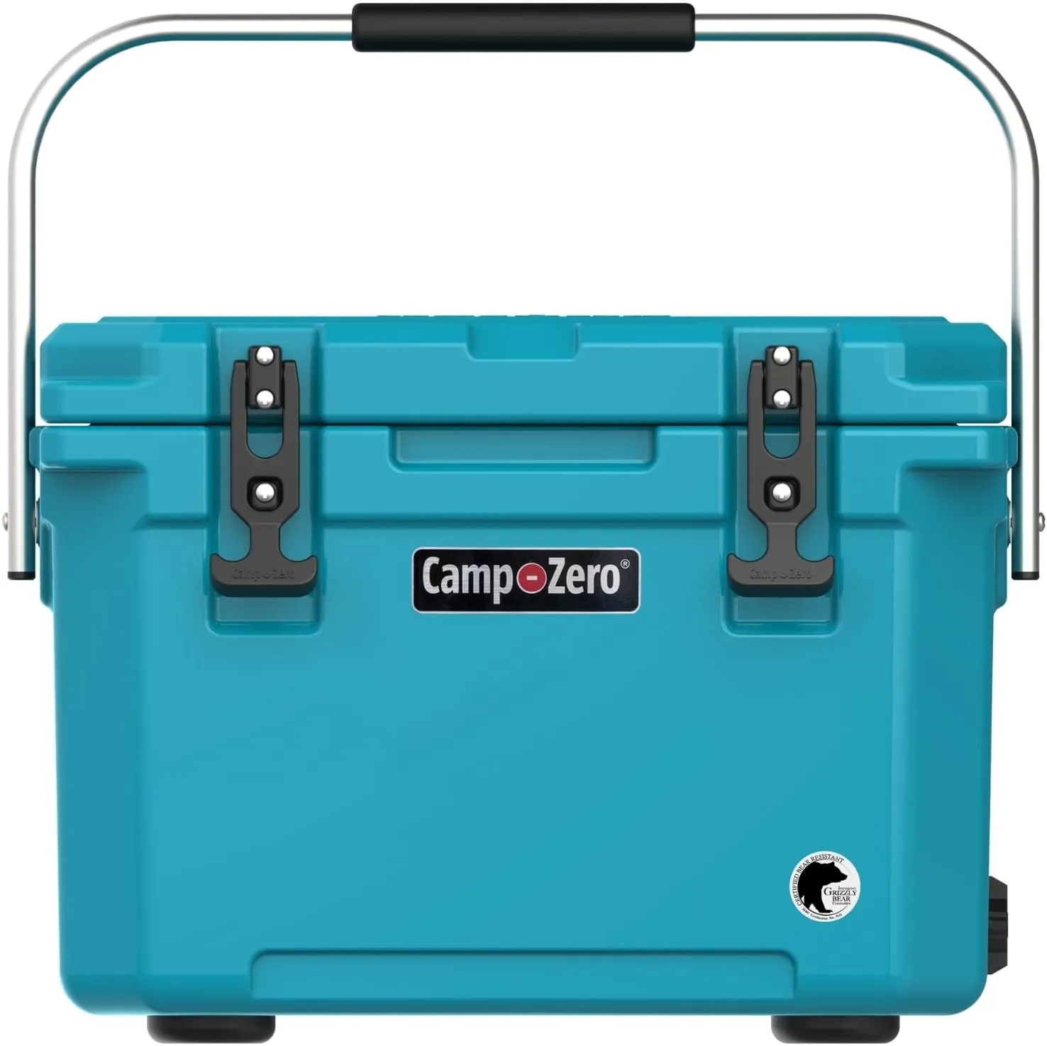 CAMP-ZERO 21 Quart Rotomolded Hard Cooler - Insulated Ice Chest with 4 Cup Holders - Bear-Proof Travel Ice Box for Beverage, Drink, BBQ, Fishing, Camping, Outdoor