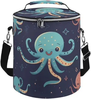 Camping Cooler Bag, Cartoon Octopus Print Portable Ice Pack Outdoor Cooler Bag Picnic Cooler Bag Foldable Cooler Bag, style