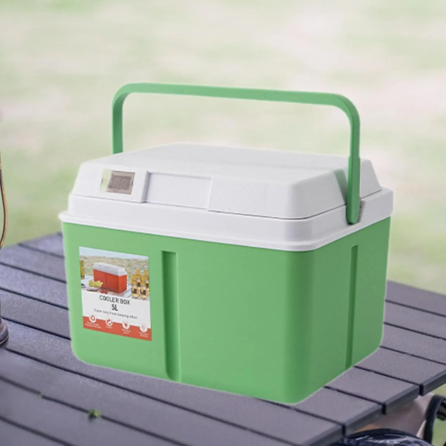 Camping Cooler Box Cold and Hot Insulated Case Lightweight for Fishing with Lock Lid Food Preservation Box with Carry Handle