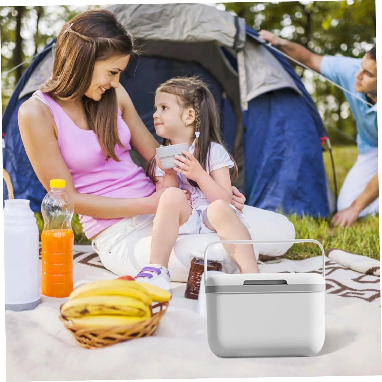 Camping Cooler, Hard Ice Retention Cooler Lunch Box, 5L Small Insulated for Outdoor Camping BBQ