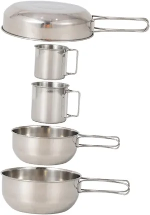Camping Cup Canteen Cup Set Pot Cooking Picnic Outdoor Stainless Steel