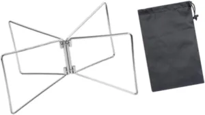 Camping Foldable Cooler Stand Ice Box Holder Sturdy for Barbecues with Storage Pouch Multipurpose Steel Material Luggage Rack