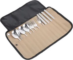 Camping Mess Kit Picnic Cutlery Set Storage Pouch and Easy to Clean for Outdoor Adventures